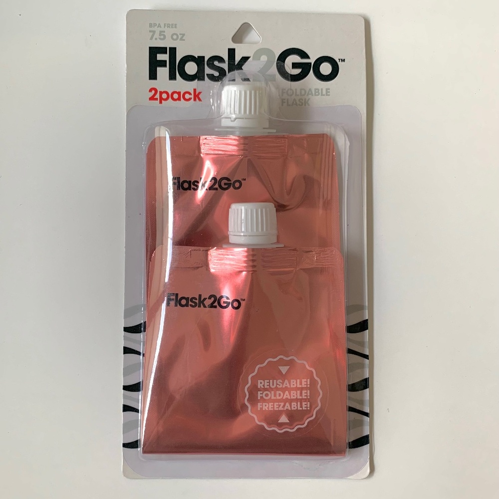2 pack Pink Flask2Go Flask To Go Reusable